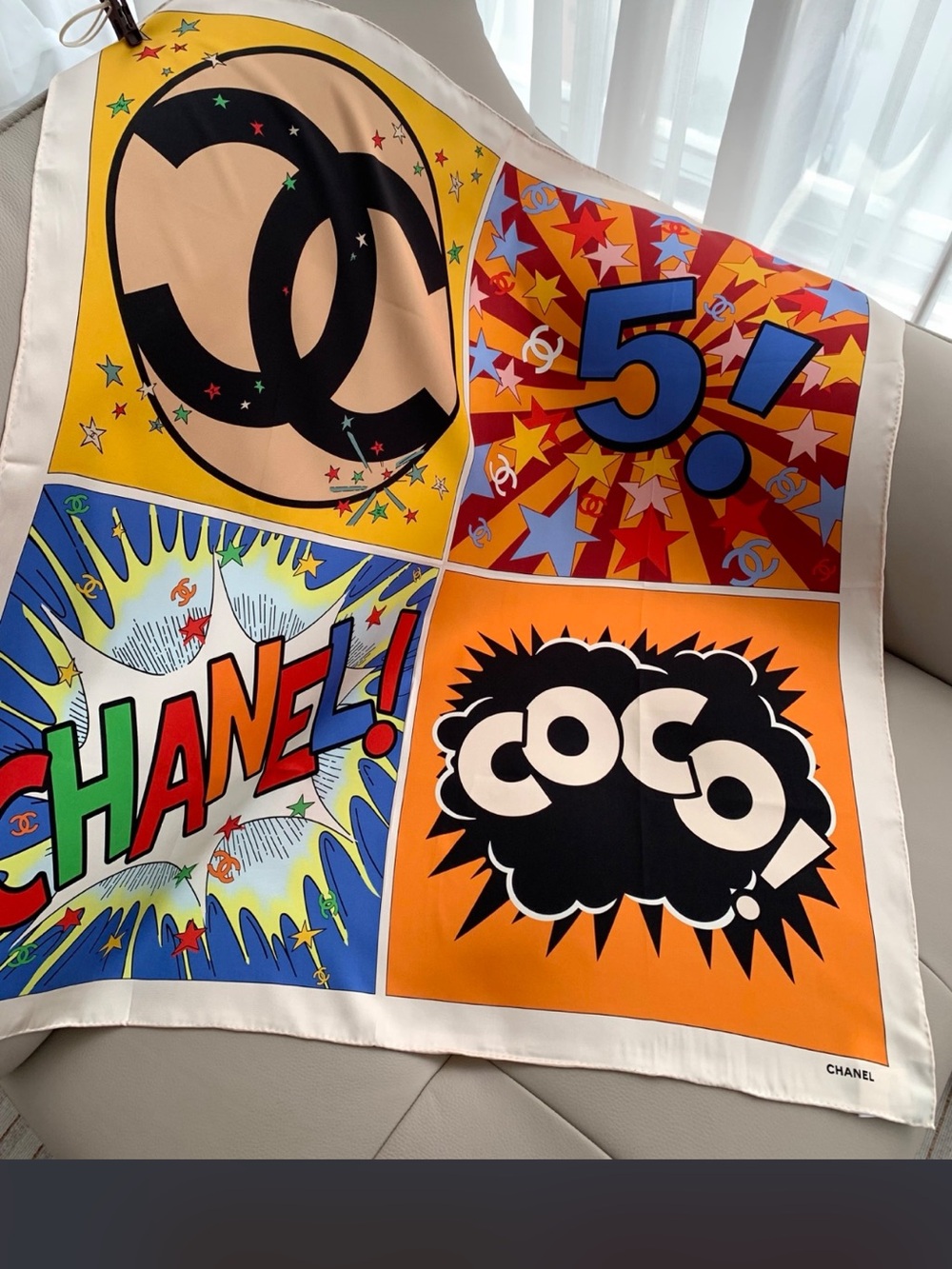 Double C Designer DC Comic Super Girl Super Man Comic Strip Scarf